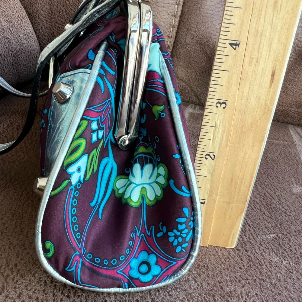 Guess Floral Blue and Silver  Metallic Clutch - Picture 5 of 7